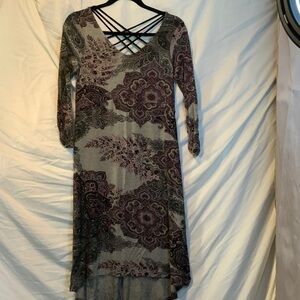 🌺ONE WORLD Gray and Purple Long Sleeve Dress 🌺Bundle price Bin1🌺